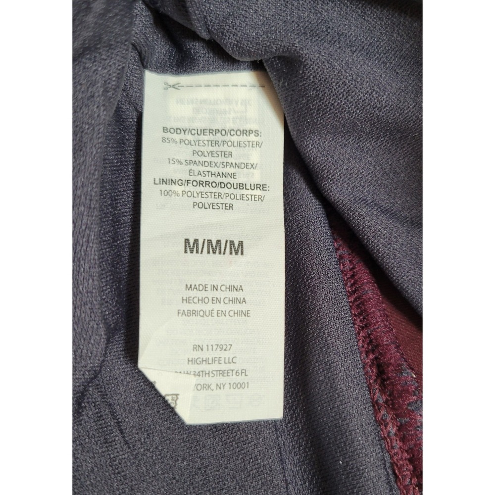 GAIAM Sports Bra‎ Medium Maroon Racerback Active Colorblock Stretch Women 0787 - Picture 5 of 6